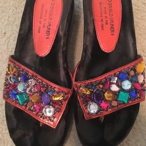 Donald Pliner "Fifi" Orange Crystal Sandal Sz 8.5